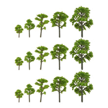 Load image into Gallery viewer, 20 pcs Miniature Light Green Trees Models Train Railway Accessories Forest Fairy Garden Landscape Terrarium Diorama Craft Supplies