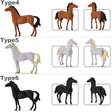 Load image into Gallery viewer, 12pcs Miniature Horse Figures, 1:43 O Scale Model Train Diorama Craft Supplies