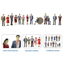 Load image into Gallery viewer, 50/100/200 pcs Miniature Standing Sitting People Passenger 1:50 Figures O Scale Models Train Railway Scene Accessories Diorama Supplies