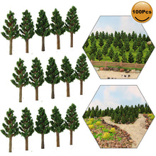 Load image into Gallery viewer, 100 pcs 3.5cm Miniature Tree Models N Z Scale 1:220 Train Railway Accessories Forest Fairy Garden Landscape Terrarium Diorama Craft Supplies