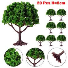 Load image into Gallery viewer, 20 pcs 8cm Miniature Tree HO OO Scale Models Train Railway Accessories Forest Fairy Garden Landscape Terrarium Diorama Craft Supplies