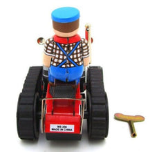 Load image into Gallery viewer, MS356 Vintage Farm Tractor with Farmer Retro Clockwork Wind Up Tin Toy Collectible
