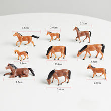 Load image into Gallery viewer, 30 pcs Miniature Horse Farm Animal Figures 1:87 Scale Models Toys Landscape Garden Scenery Layout Scene Accessories Diorama Supplies