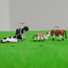 Load image into Gallery viewer, 20 pcs Miniature Dairy Cow Animal Figures 1:87 Scale Models Toys Landscape Garden Scenery Layout Scene Accessories Craft Diorama Supplies