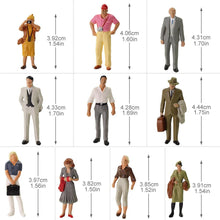 Load image into Gallery viewer, 30pcs Miniature People Models 1:43 Scale, O Scale Standing Figures, Model Railway Diorama Supplies