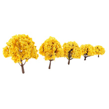 Load image into Gallery viewer, 20 pcs Miniature Flowering Yellow Tree Models Train Railway Accessories Forest Fairy Garden Landscape Terrarium Diorama Craft Supplies