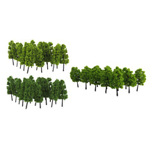 Load image into Gallery viewer, 40 pcs Miniature Green Tree Models HO Z Sacle Train Railway Accessories Forest Fairy Garden Landscape Terrarium Diorama Craft Supplies