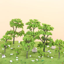 Load image into Gallery viewer, 20 pcs Miniature Light Green Trees Models Train Railway Accessories Forest Fairy Garden Landscape Terrarium Diorama Craft Supplies