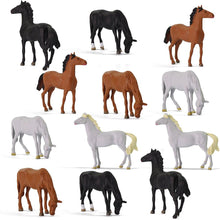Load image into Gallery viewer, 12 pcs Miniature Horse Wild Animal 1:43 Figures O Scale Models Toys Landscape Garden Scenery Layout Scene Accessories Diorama Supplies