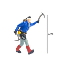 Load image into Gallery viewer, Miniature Mountain Hiking & Ice Climbing Figures 1:87 Scale Model Scenery Supplies