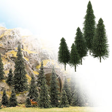 Load image into Gallery viewer, 40 pcs Miniature Green Pine Models HO O N Z Scale Train Railway Accessories Forest Fairy Garden Landscape Terrarium Diorama Craft Supplies