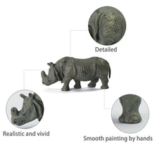 Load image into Gallery viewer, Miniature Rhinoceros Figures 1:87 HO Scale Wild Animals for Model Railway Dioramas (12pcs)