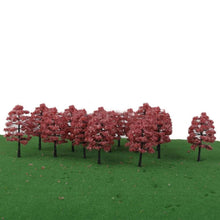 Load image into Gallery viewer, 20 pcs Miniature Red Maple Tree Models Train Railway Accessories Forest Fairy Garden Landscape Terrarium Diorama Craft Supplies