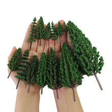 Load image into Gallery viewer, 52 pcs Miniature Green Pine Trees O HO TT N Scale Models Train Railway Accessories Forest Garden Landscape Diorama Craft Supplies