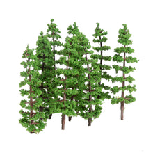 Load image into Gallery viewer, 10 pcs 9cm Miniature Green Pine Trees Models Train Railway Accessories Forest Fairy Garden Landscape Terrarium Diorama Craft Supplies