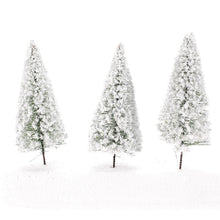 Load image into Gallery viewer, 10pcs Miniature Snow Covered Tree Models | 1:100 Scale Model Trees | Diorama Scenery Craft Supplies