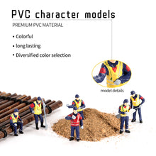 Load image into Gallery viewer, 6 pcs Miniature Road Construction Engineer Worker People Figure 1:50 Models Landscape Building Layout Scene Accessories Diorama Supplies