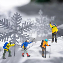 Load image into Gallery viewer, Miniature Mountain Hiking & Ice Climbing Figures 1:87 Scale Model Scenery Supplies