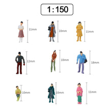 Load image into Gallery viewer, 100Pcs 1:100/150/200/HO/N Scale Model Miniature Train Passenger People Painted Figures Layout Scence Accessories Diorama Supplies