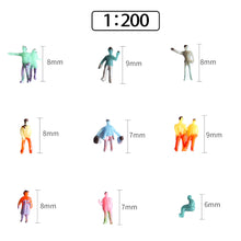 Load image into Gallery viewer, 100Pcs 1:100/150/200/HO/N Scale Model Miniature Train Passenger People Painted Figures Layout Scence Accessories Diorama Supplies