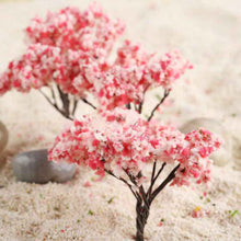Load image into Gallery viewer, 20 pcs Miniature Sakura Cherry Blossom Tree Models Train Railway Accessories Forest Fairy Garden Landscape Terrarium Diorama Craft Supplies