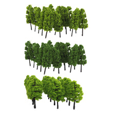 Load image into Gallery viewer, 40 pcs Miniature Green Tree Models HO Z Sacle Train Railway Accessories Forest Fairy Garden Landscape Terrarium Diorama Craft Supplies