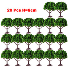 Load image into Gallery viewer, 20 pcs 8cm Miniature Tree HO OO Scale Models Train Railway Accessories Forest Fairy Garden Landscape Terrarium Diorama Craft Supplies