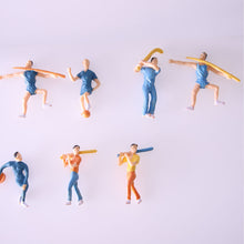Load image into Gallery viewer, 10 pcs Miniature Sports People Painted Figures 1:50 Scale Models Toys Scenery Layout Scene Accessories Diorama Supplies