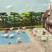 Load image into Gallery viewer, Miniature Duck & Goose Figures 1:43 O Scale Farm Animals for Model Railway Dioramas (14pcs)