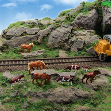 Load image into Gallery viewer, 36pcs Miniature Horse & Cow Figures 1:87 HO Scale for ModelDiorama Railway Layout Scenery