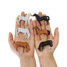 Load image into Gallery viewer, 12pcs Miniature Horse Figures, 1:43 O Scale Model Train Diorama Craft Supplies
