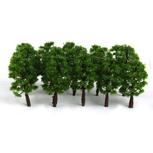 Load image into Gallery viewer, 20 pcs Miniature Green Trees 8cm Models Train Railway Accessories Forest Fairy Garden Landscape Terrarium Diorama Craft Supplies