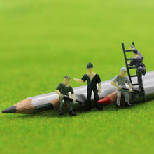 Load image into Gallery viewer, 50 pcs Miniature Engineer Worker Bucket Ladder People 1:87 Figures HO Scale Models Train Railway Scene Accessories Diorama Supplies
