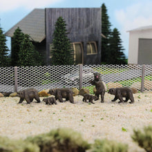 Load image into Gallery viewer, 12pcs Miniature Bear Figures, 1:87 HO Scale for Model Railway layouts, Dioramas