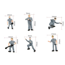 Load image into Gallery viewer, 25pcs Miniature Railway Worker Figures, 1:87 HO Scale Model Train Diorama Supplies
