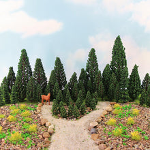 Load image into Gallery viewer, 52 pcs Miniature Green Pine Trees O HO TT N Scale Models Train Railway Accessories Forest Garden Landscape Diorama Craft Supplies
