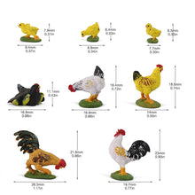 Load image into Gallery viewer, 16 pcs Miniature Chicken Chick Animal 1:43 Figures O Scale Models Toys Landscape Garden Scenery Layout Scene Accessories Diorama Supplies