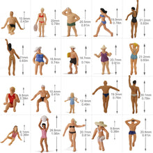 Load image into Gallery viewer, Miniature Swimming People Models 1:87 Scale, HO Scale Figure Set, Model Railway Diorama Supplies (40pcs)