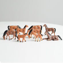Load image into Gallery viewer, 30 pcs Miniature Horse Farm Animal Figures 1:87 Scale Models Toys Landscape Garden Scenery Layout Scene Accessories Diorama Supplies