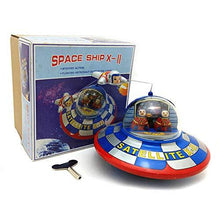 Load image into Gallery viewer, MS635 Space Ship X-11 Satellite Orbiter Retro Clockwork Wind Up Tin Toy Collectible
