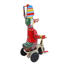 Load image into Gallery viewer, Vintage Circus Duck on Bike Tricycle Propeller Hat Retro Clockwork Wind Up Tin Toy Collecible
