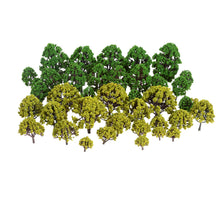 Load image into Gallery viewer, 40 pcs Miniature Mixed Green Trees Models HO N Z Scale Train Railway Accessories Forest Fairy Garden Landscape Terrarium Diorama Craft Supplies