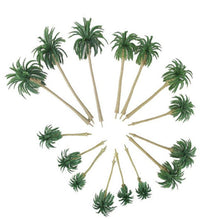 Load image into Gallery viewer, 15 pcs 7-16cm Mixed Miniature Coconut Palm Tree Models Train Railway Accessories Fairy Garden Landscape Terrarium Diorama Craft Supplies