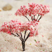 Load image into Gallery viewer, 20 pcs Miniature Sakura Cherry Blossom Tree Models Train Railway Accessories Forest Fairy Garden Landscape Terrarium Diorama Craft Supplies