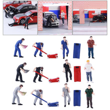 Load image into Gallery viewer, Miniature Car Repair Worker Figures 1:64 Scale Resin Diorama Craft Supplies