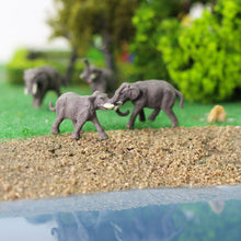Load image into Gallery viewer, 10pcs Miniature Elephant Figurines 1:160 Scale Animal Model, Scenery Craft Supplies