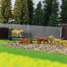 Load image into Gallery viewer, 12 pcs Miniature Tiger Lion Wild Animal 1:87 Figures HO Scale Models Toys Landscape Garden Scenery Layout Scene Accessories Diorama Supplies