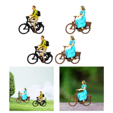 Load image into Gallery viewer, Miniature Bike Bicycle Boy Girl People 1:87 Figure Models Landscape Building Scenery Layout Scene Accessories Diorama Supplies