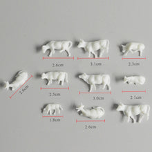Load image into Gallery viewer, 20pcs Miniature Dairy Cow Figures HO Scale 1:87 Model Train Scenery