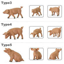 Load image into Gallery viewer, 15pcs Mini Pig Figurines 1:25 Scale - Miniature Farm Animal Figures, Diorama Craft Supplies